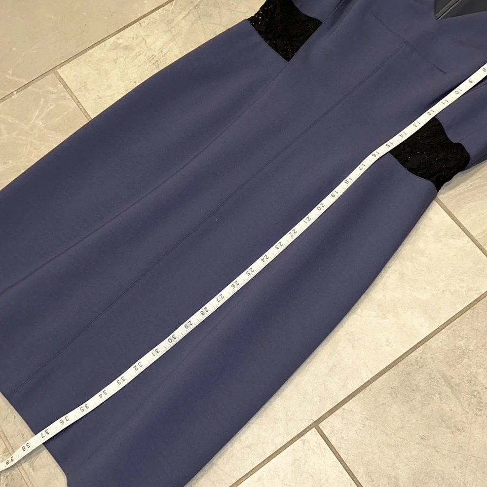 Rebecca Taylor purple professional dress black lace inserts 10 8 - Picture 9 of 10